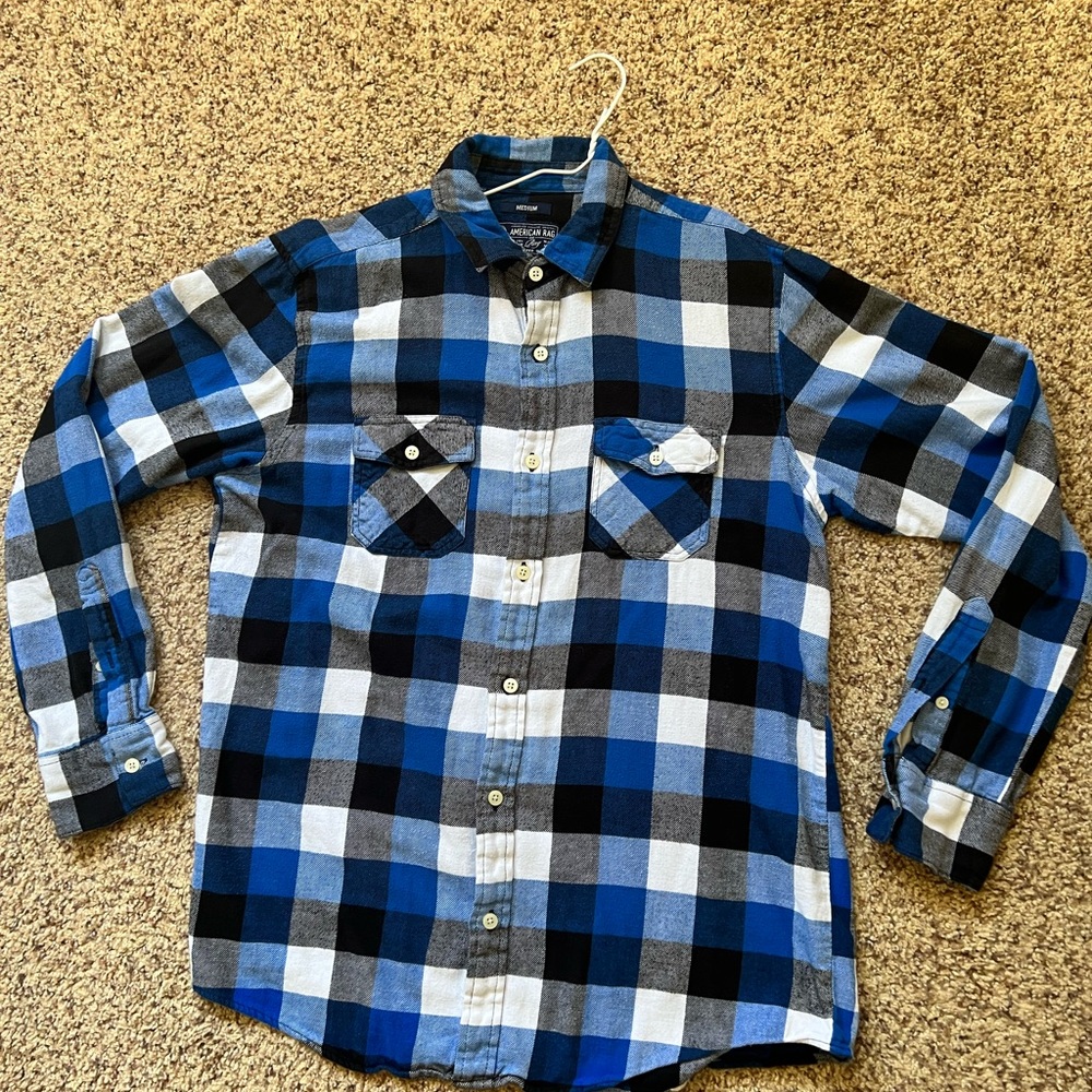 Black and blue Flannel - Mens Medium